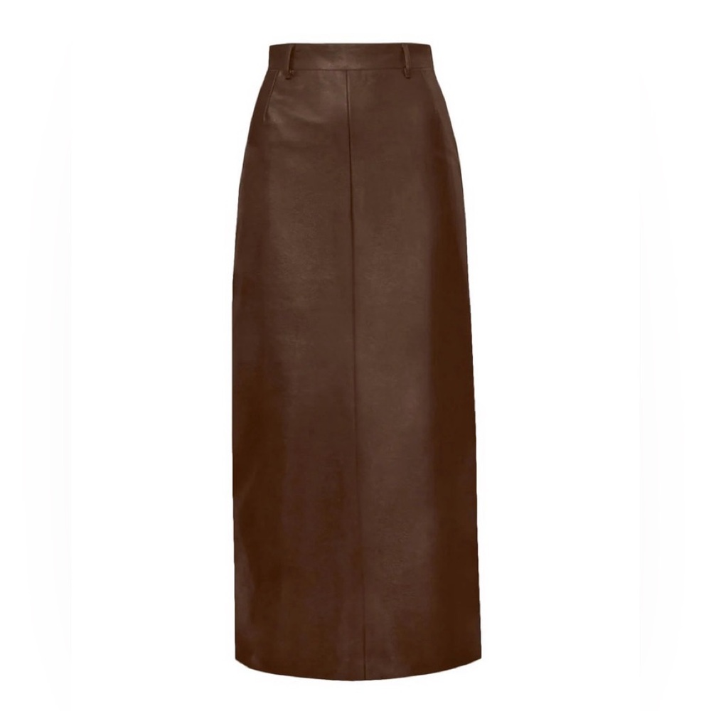 Pixie Market Yve Faux Leather Brown Skirt XS